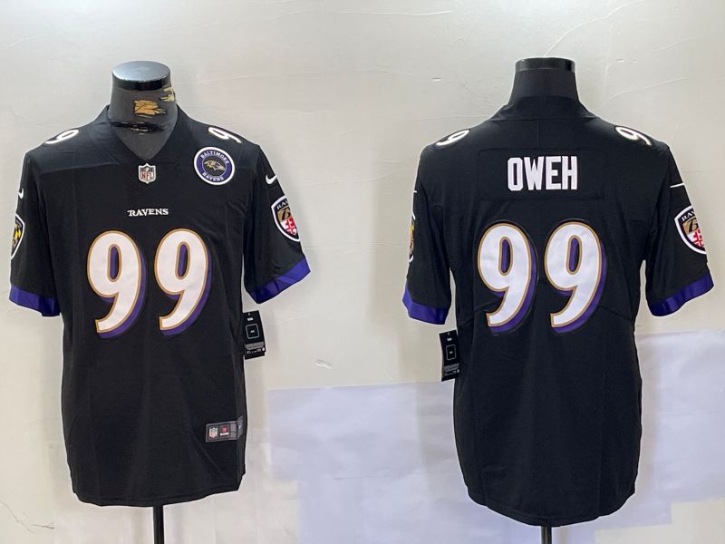 Men Baltimore Ravens #99 Oweh Black Second generation 2024 Nike Limited NFL Jersey style 2->dallas cowboys->NFL Jersey